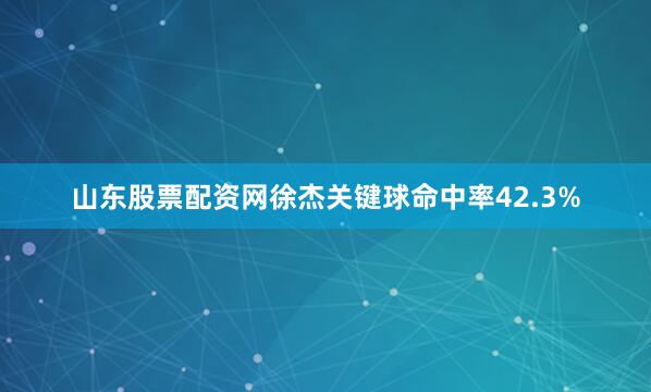 山东股票配资网徐杰关键球命中率42.3%