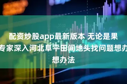 配资炒股app最新版本 无论是果树专家深入河北阜平田间地头找问题想办法